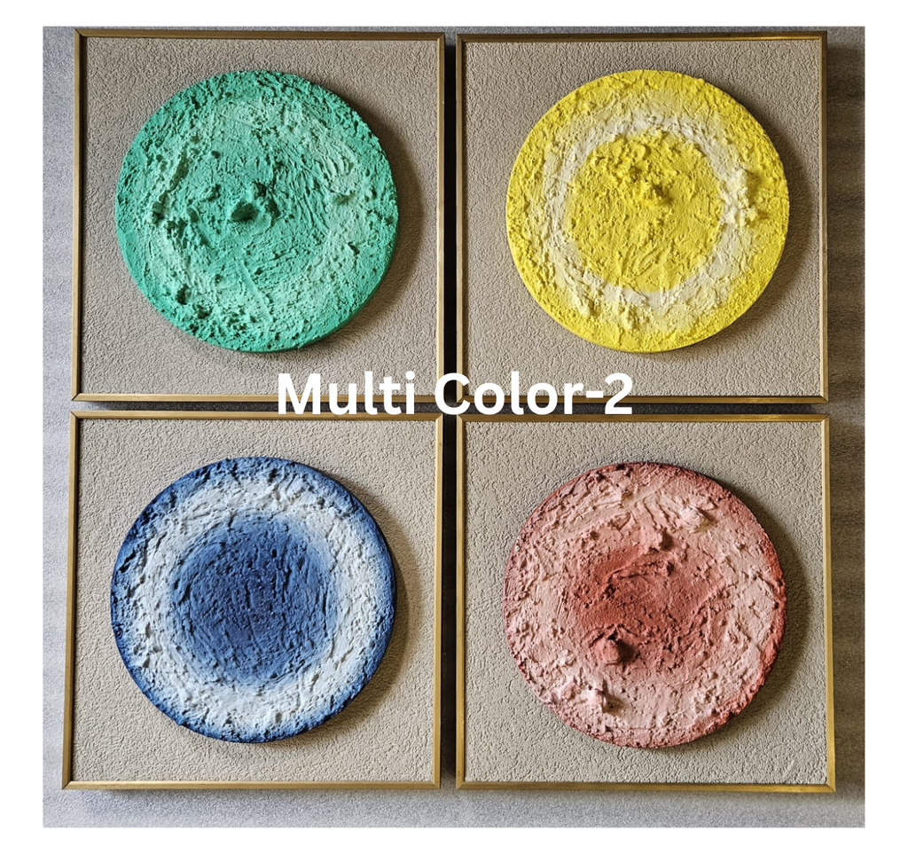 Set Of 4|12X12 Inches| Textured abstract wall art| 3D Effect Round shaped| Customizable