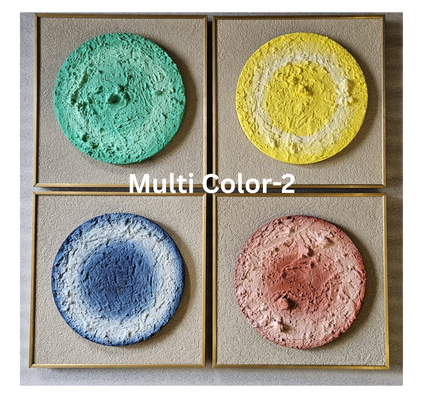 Set Of 4|12X12 Inches| Textured abstract wall art| 3D Effect Round shaped| Customizable