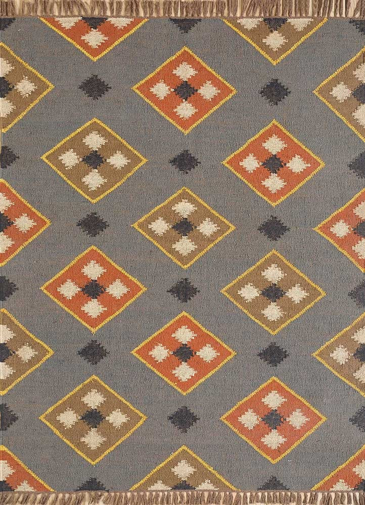 Multicolored Handwoven Panja Wool And Jute Rug | Traditional design Kilim rugs| Bedside runner Goodlyfe