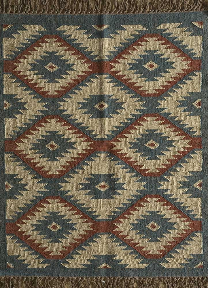 Multicolored Handwoven Panja Wool And Jute Rug | Traditional design Kilim rugs| Bedside runner Goodlyfe