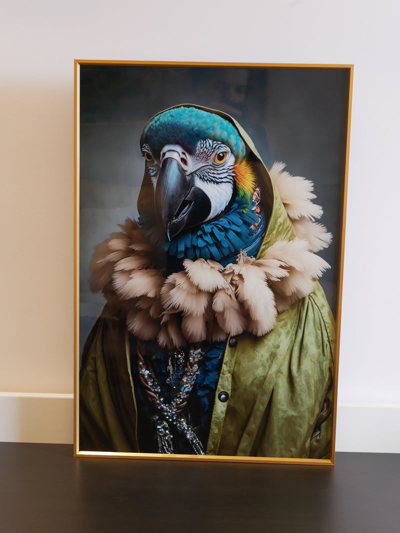 The Parrot Prince – Style with Feathers & Flair Crystal wall art|40x60cm