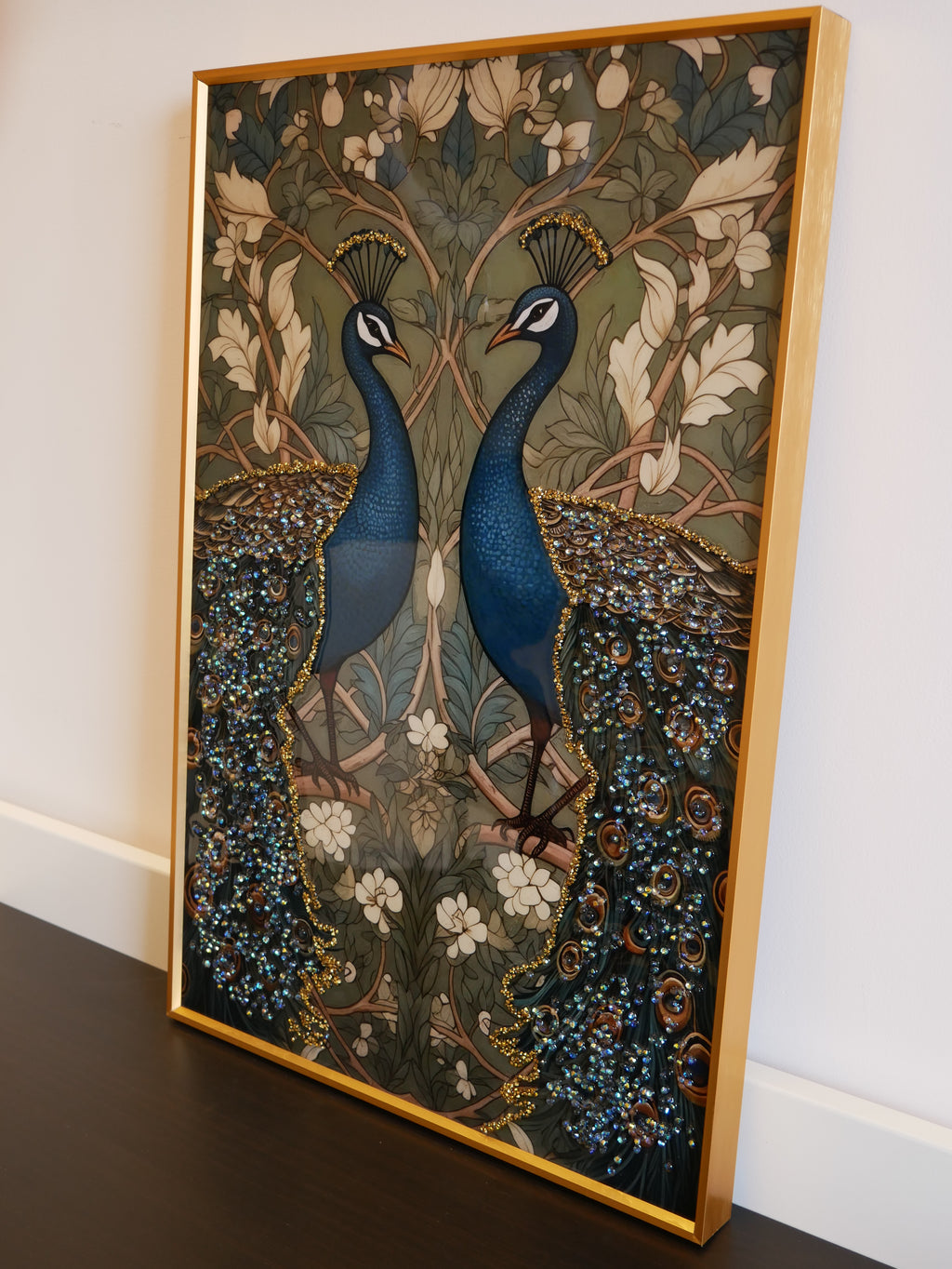 Royal Bloom Peacock Crystal  wall art |40x60cm