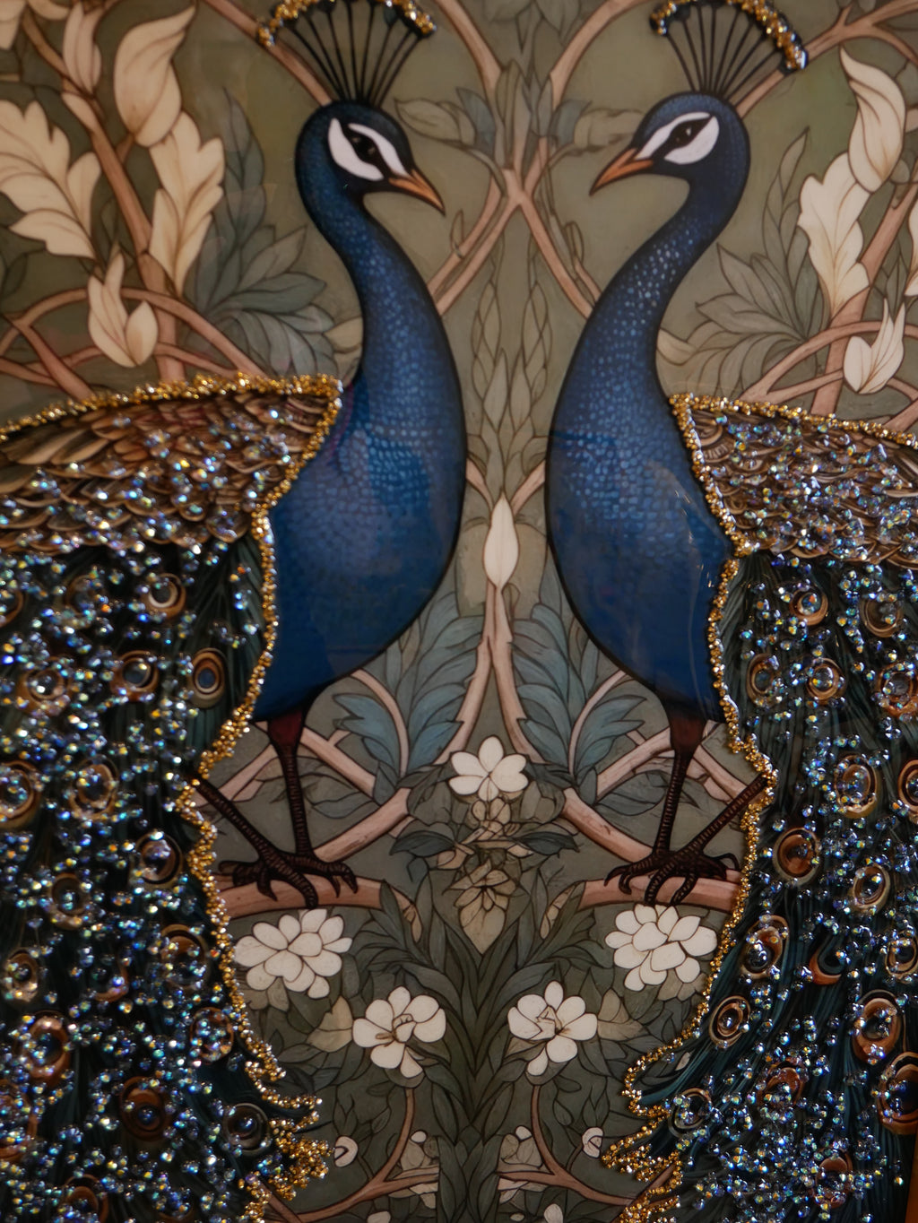 Royal Bloom Peacock Crystal  wall art |40x60cm