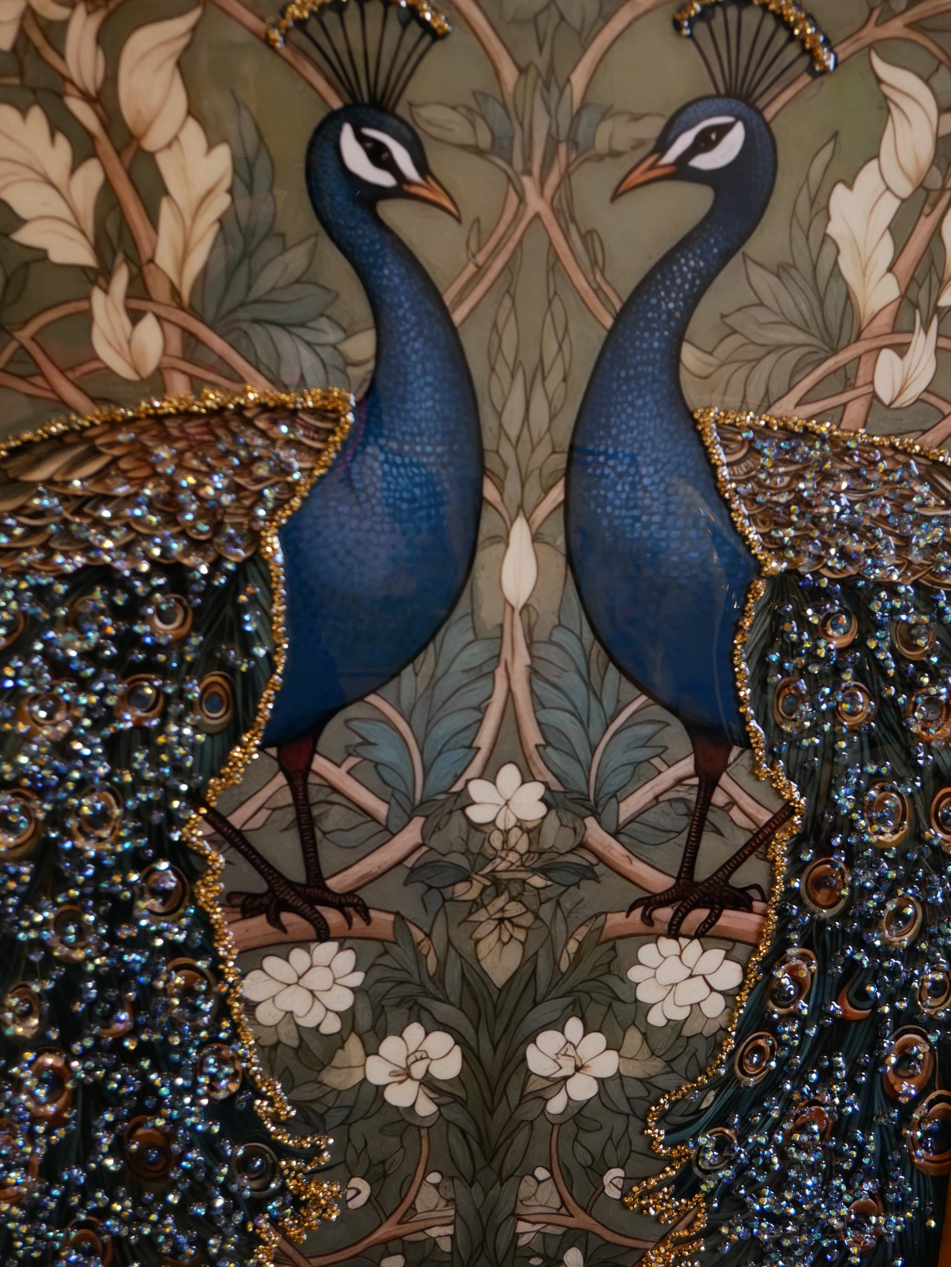 Royal Bloom Peacock Crystal  wall art |40x60cm