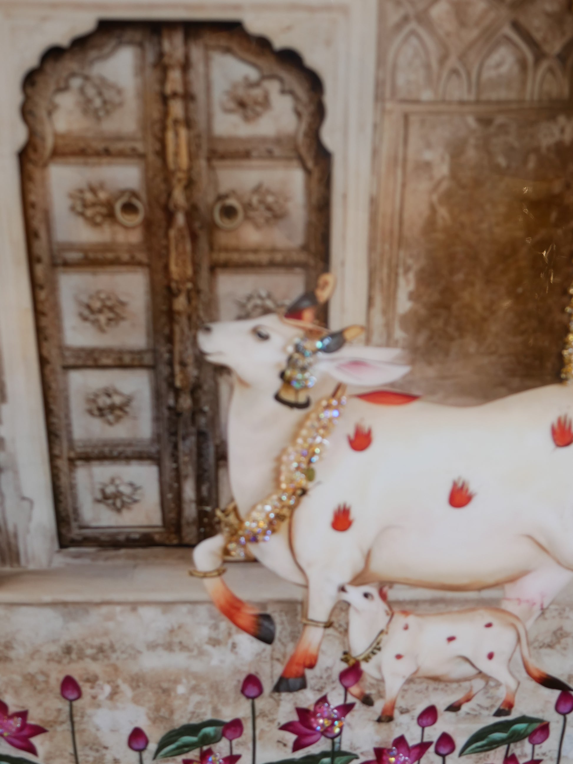 Cow Pichwai art with Crystal work|40x60cm