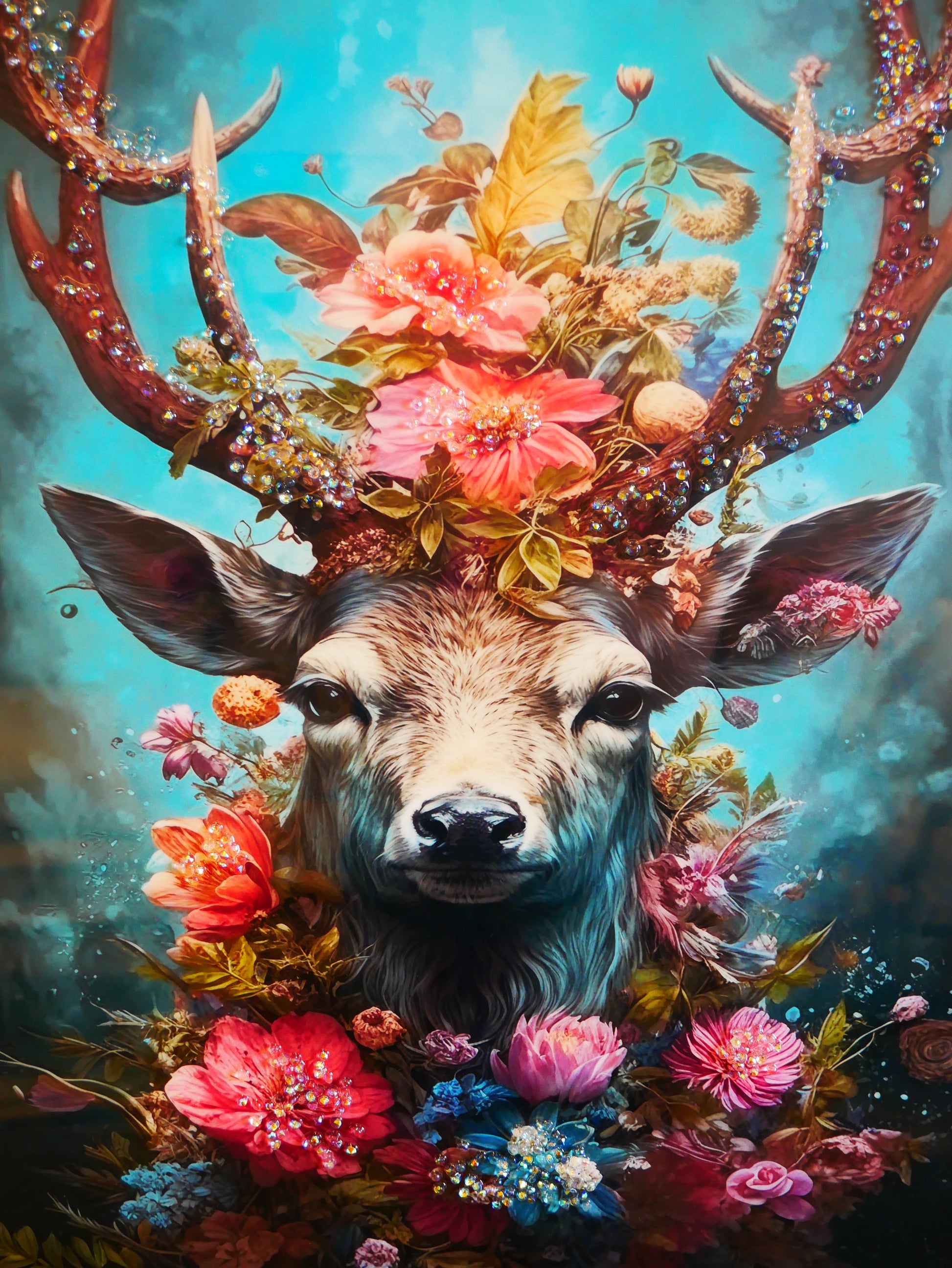 Premium Deer crystal painting |Vastu Painting|40x60cm