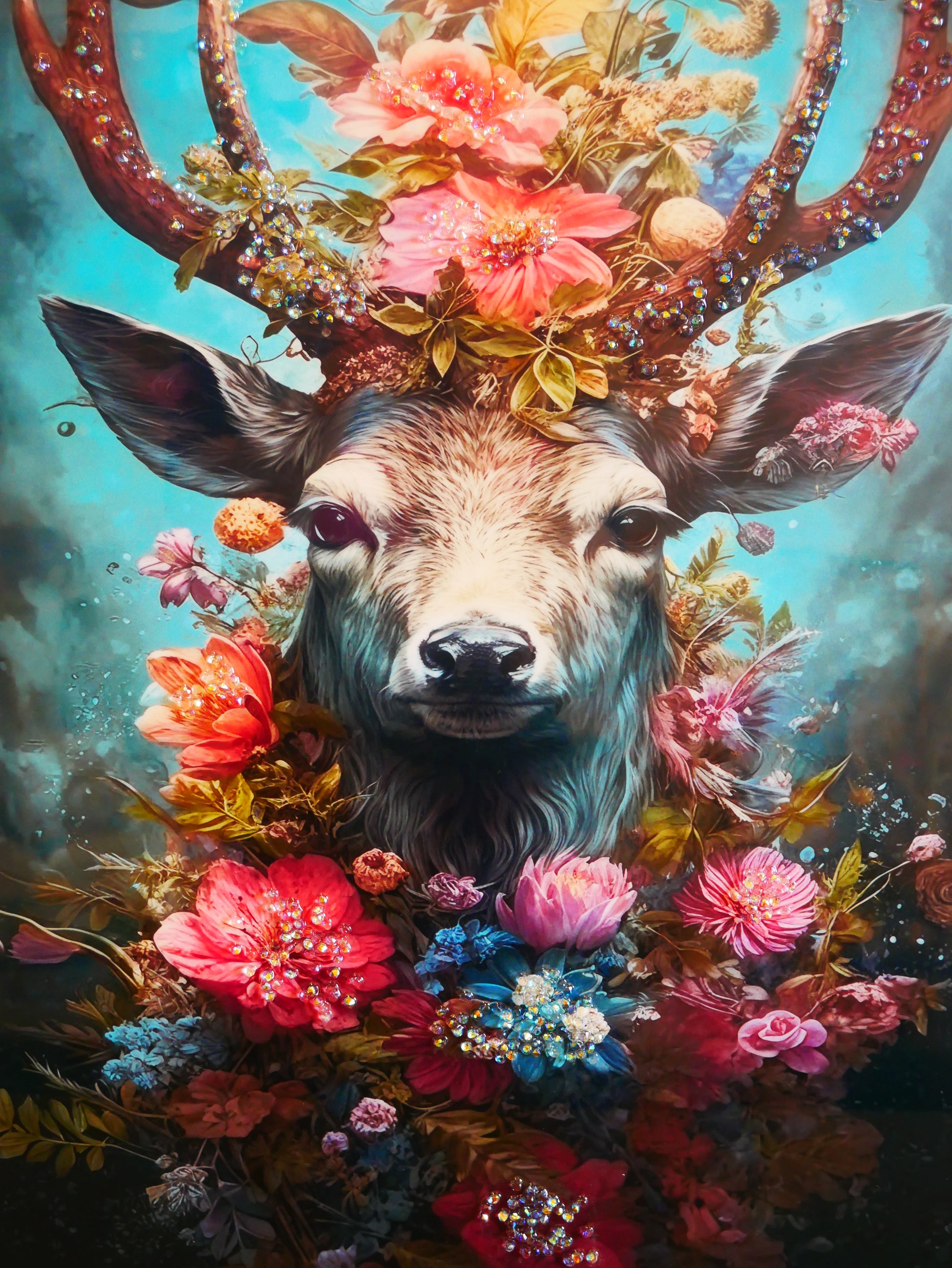 Premium Deer crystal painting |Vastu Painting|40x60cm