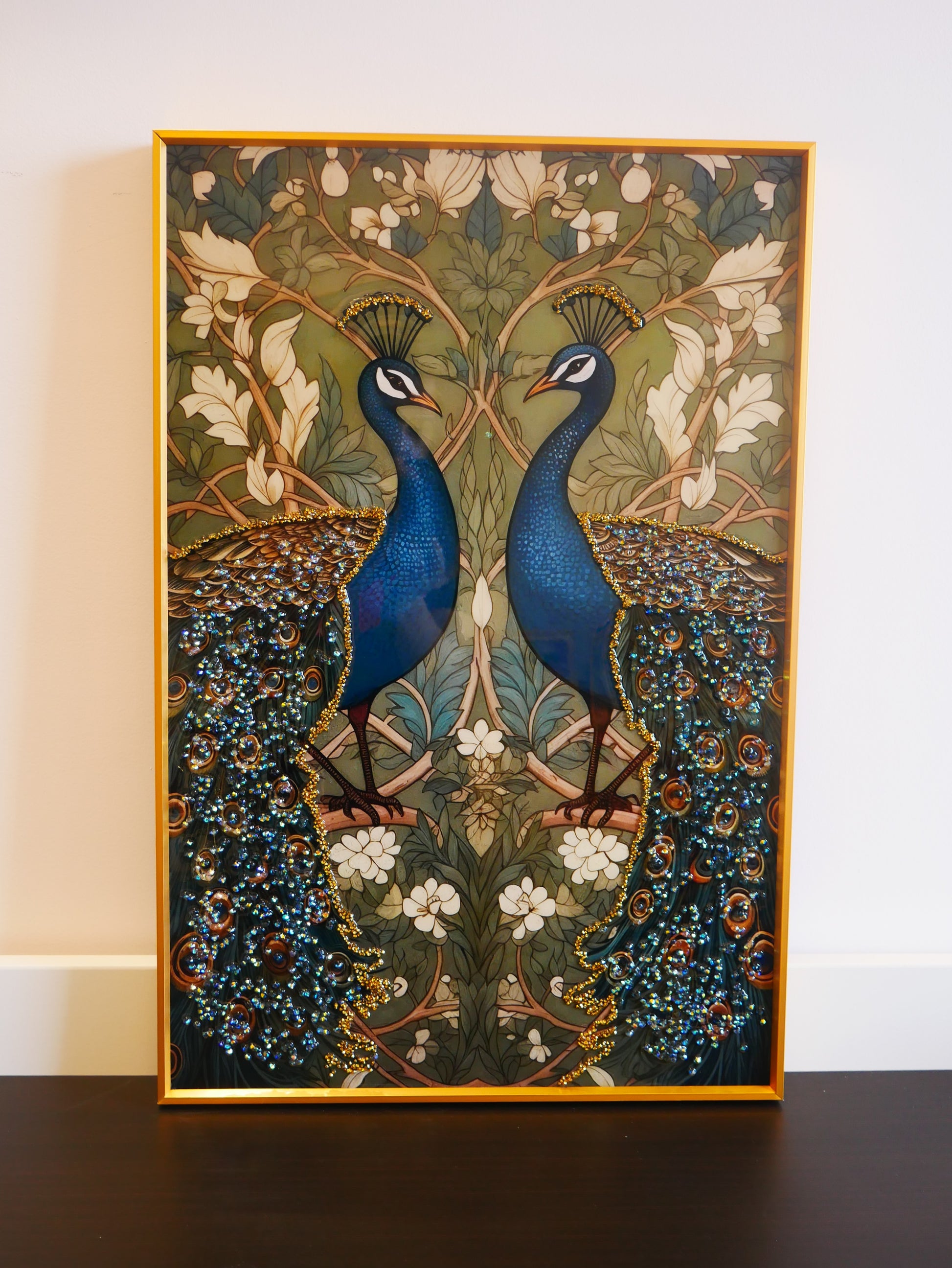 Royal Bloom Peacock Crystal  wall art |40x60cm