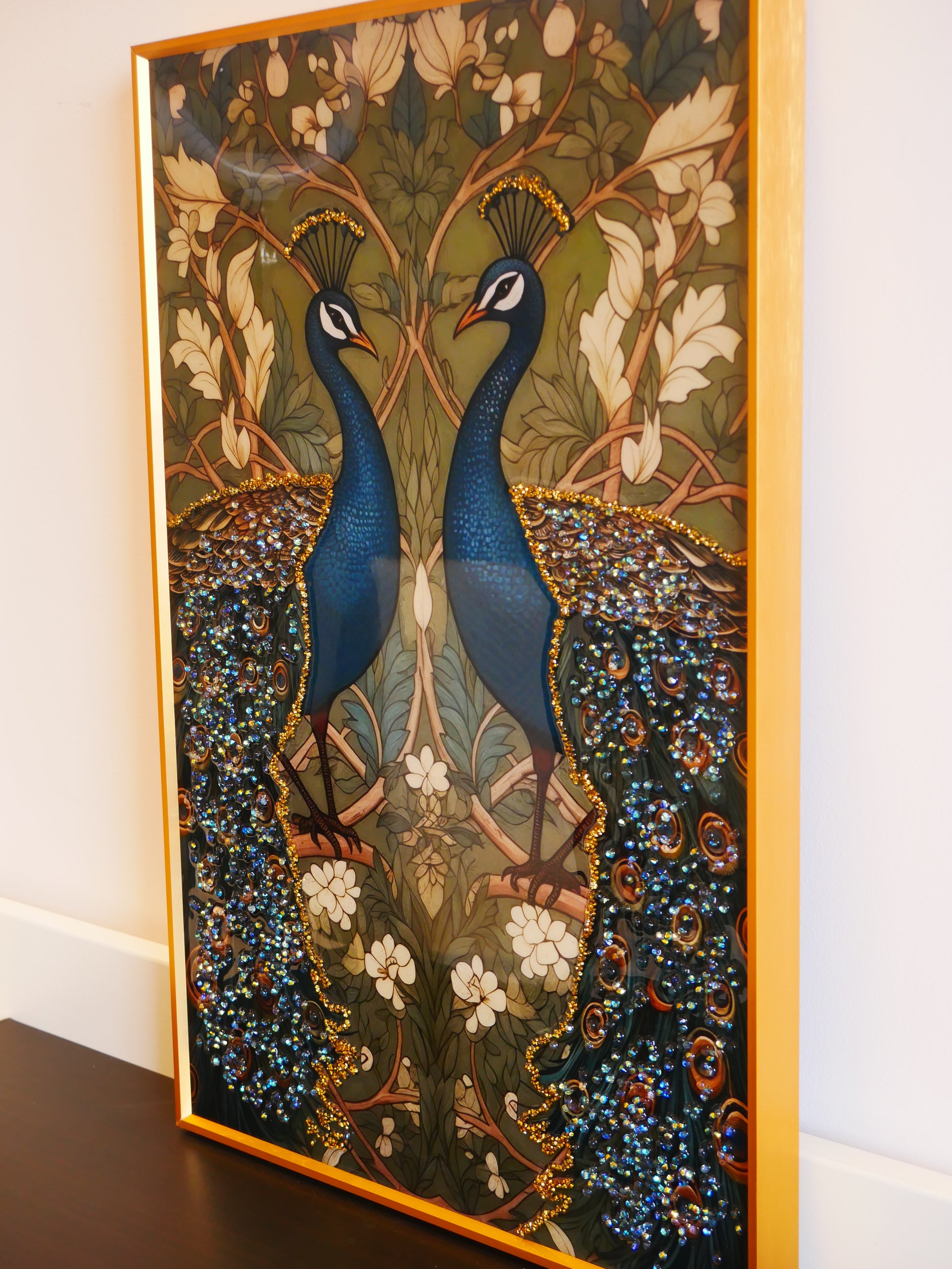Royal Bloom Peacock Crystal  wall art |40x60cm