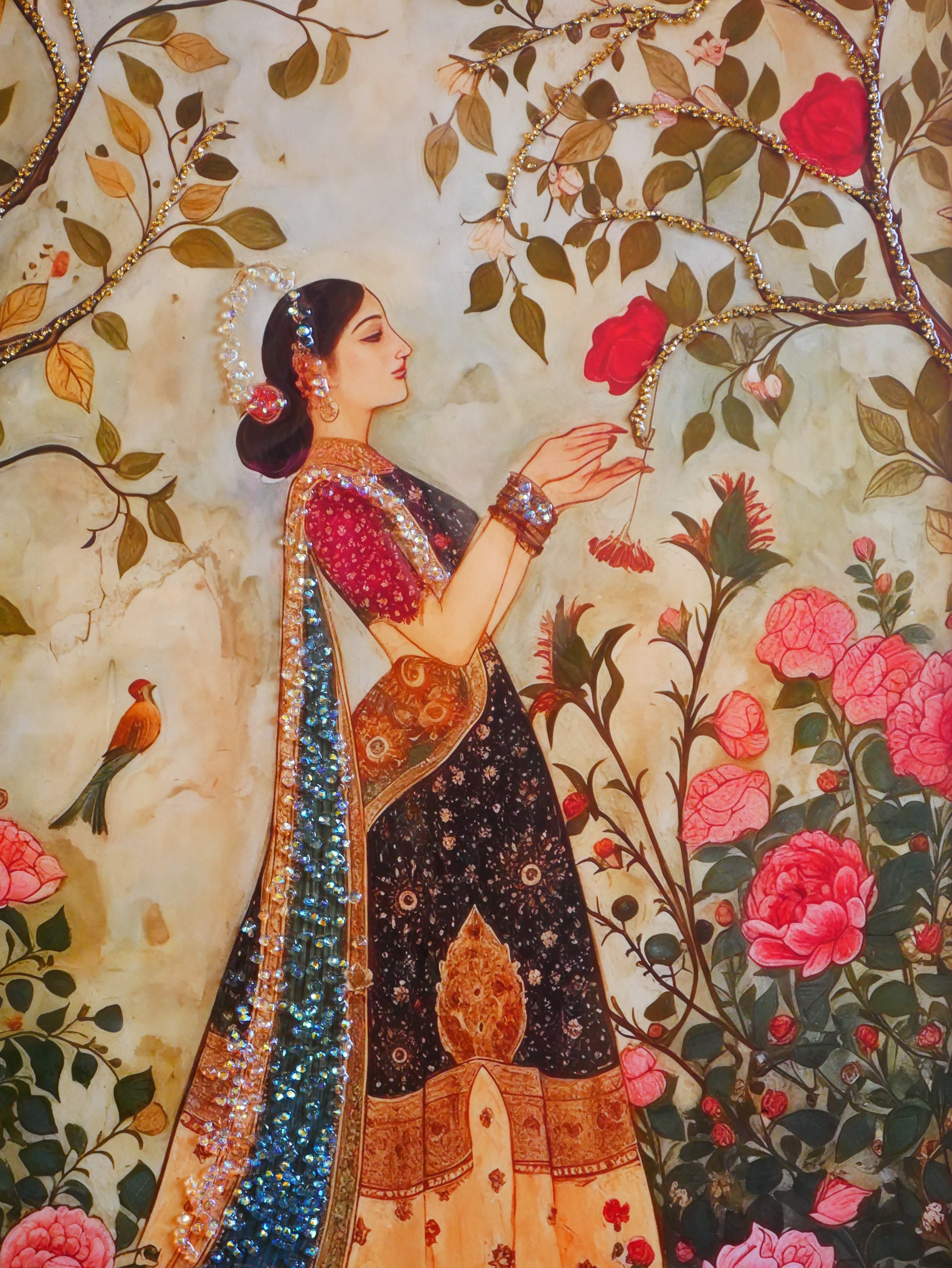 Queen in the Garden Crystal wall art||40x60cm