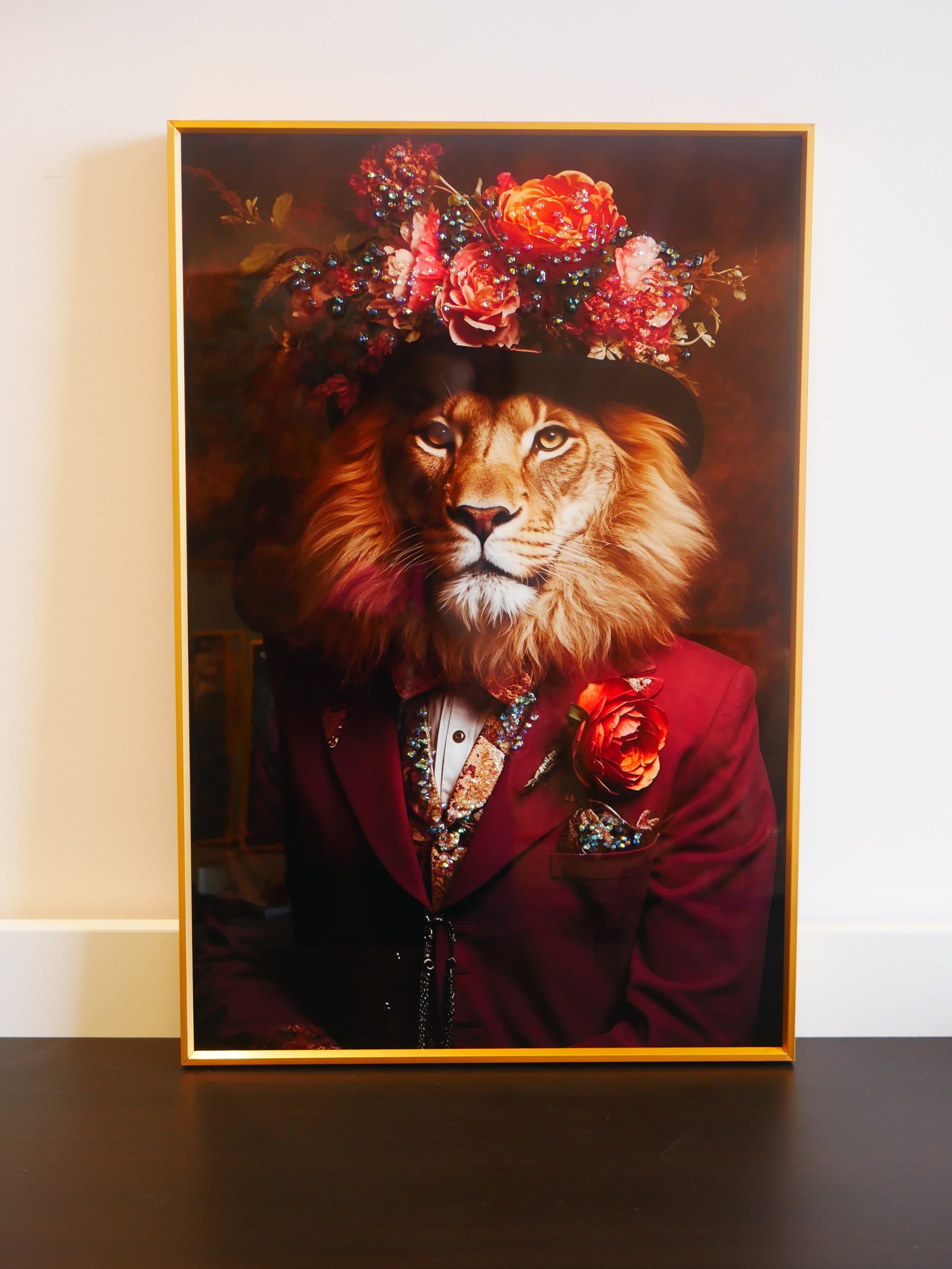 The Vogue Lion Crystal  wall art||40x60cm