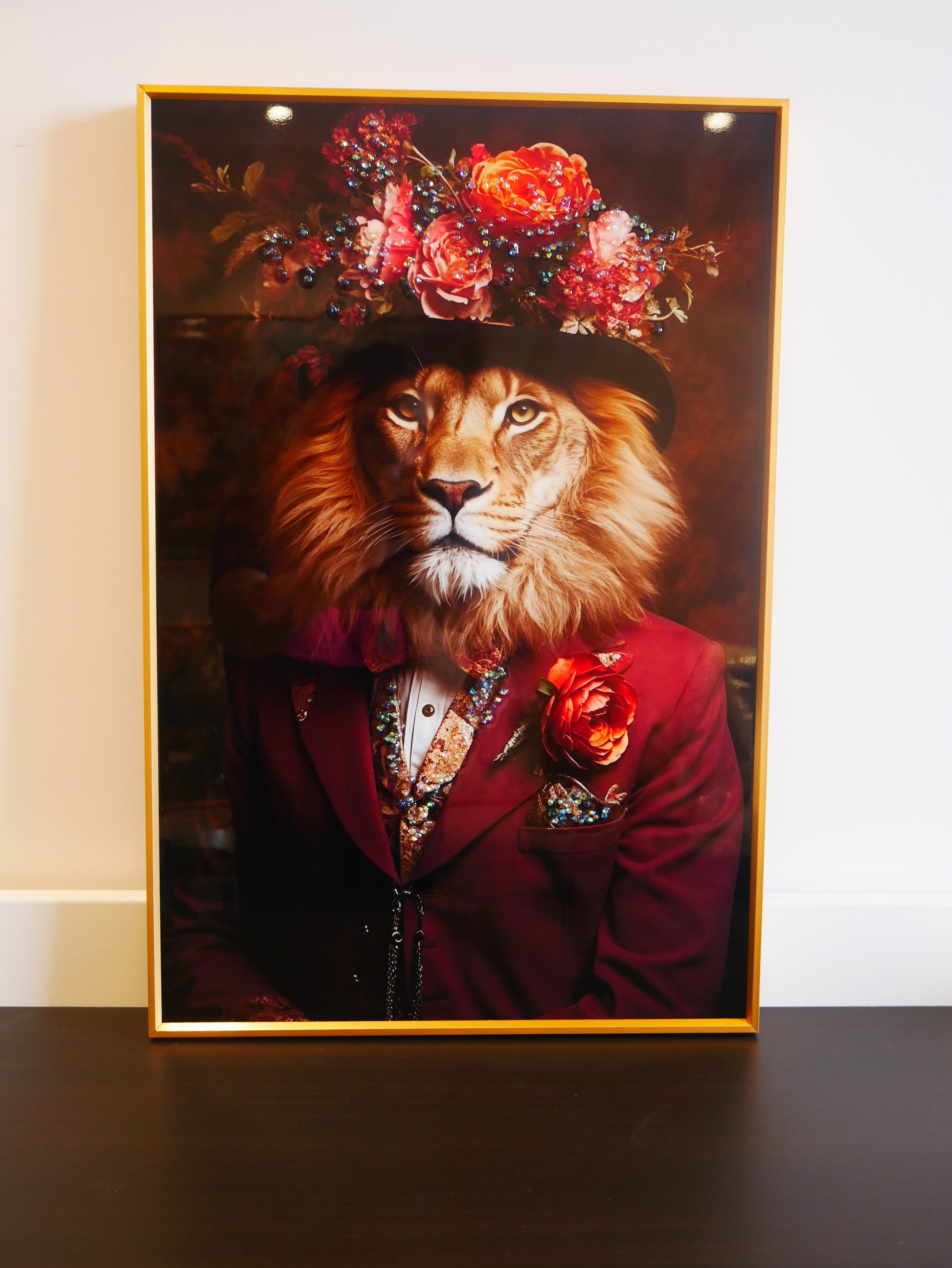 The Vogue Lion Crystal  wall art||40x60cm