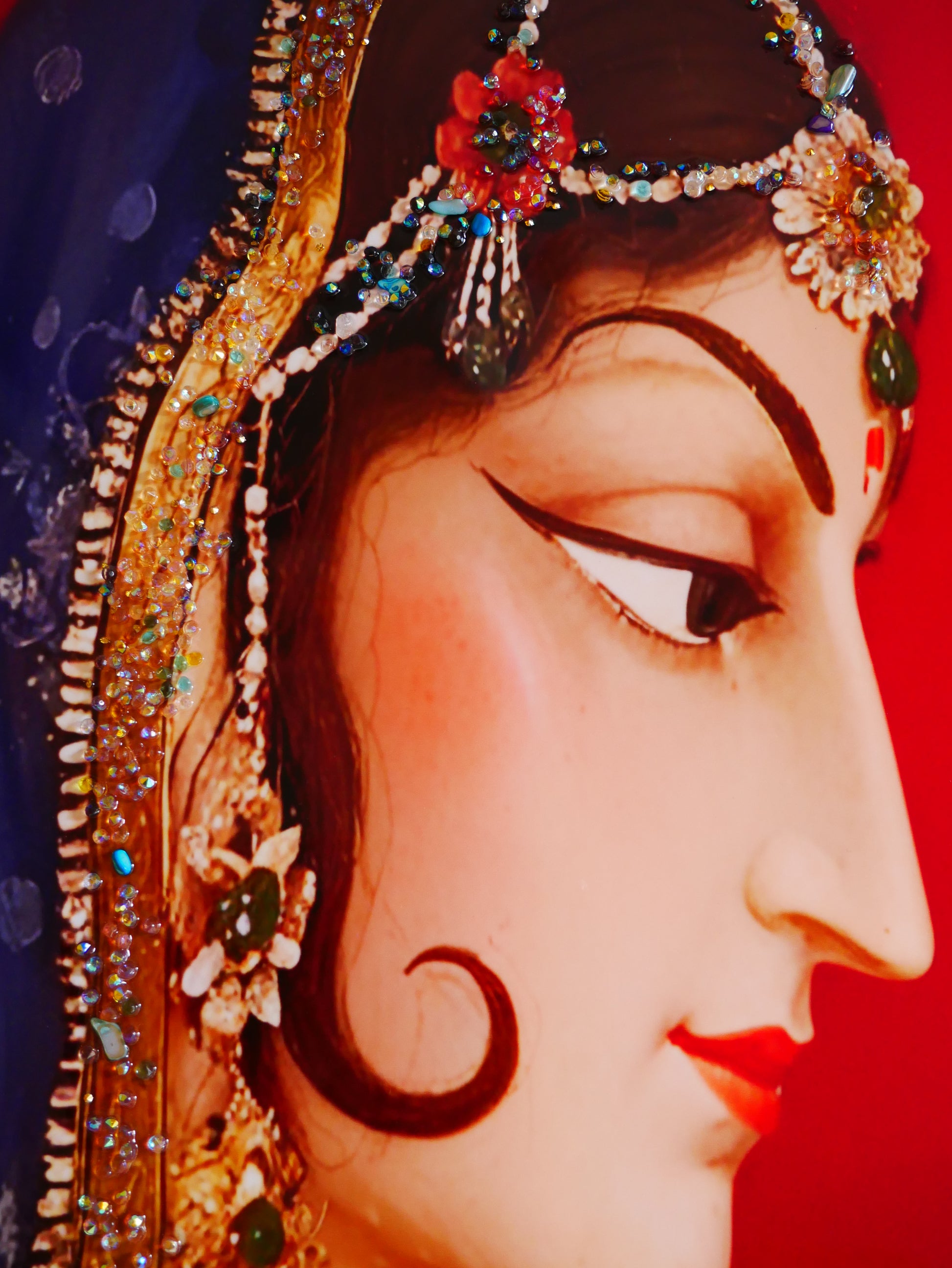 Rajasthani famous Bani thani Royal queen with Crystals and LED|4x2.5 Feet +LED