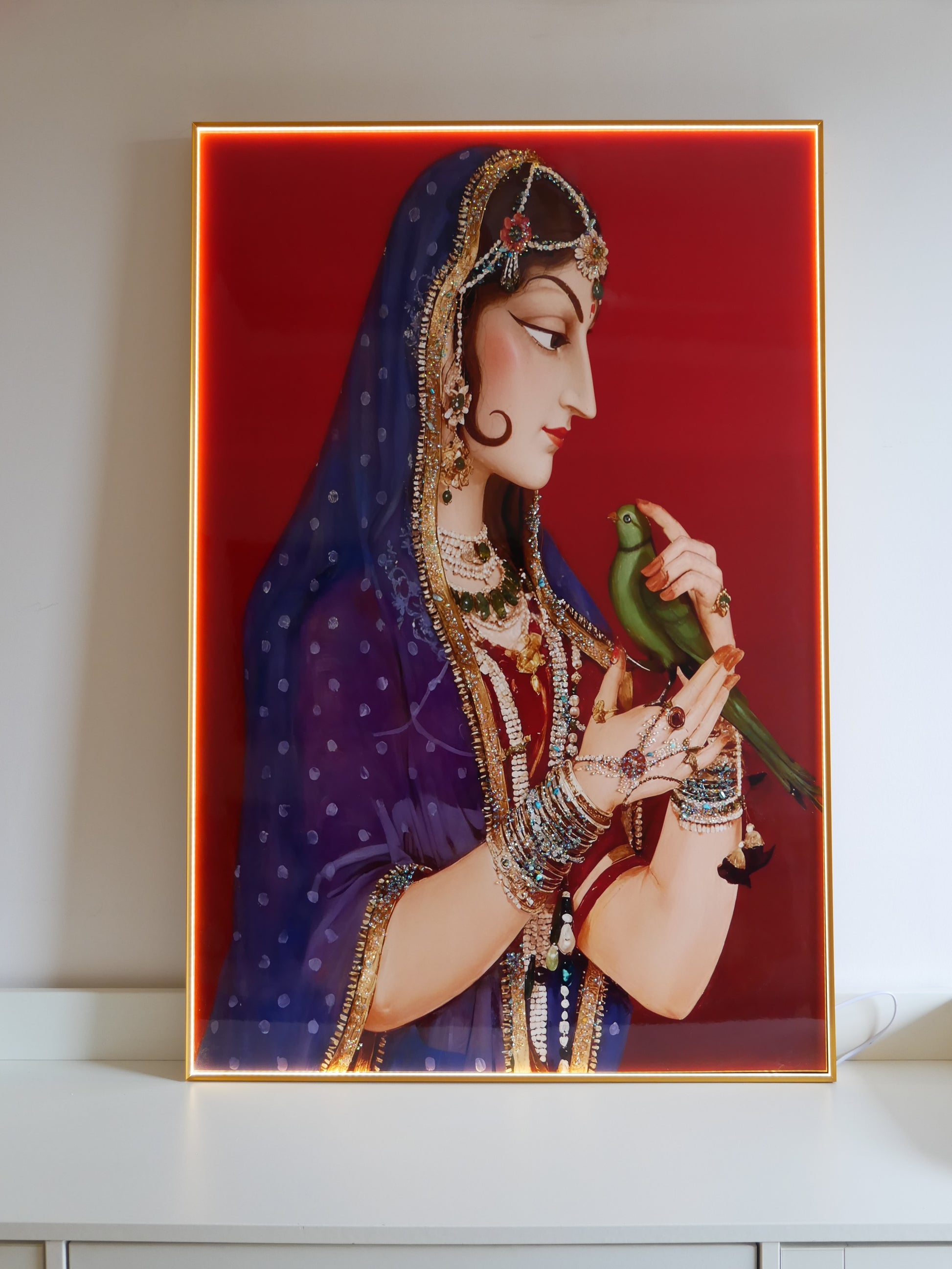 Rajasthani famous Bani thani Royal queen with Crystals and LED|4x2.5 Feet +LED