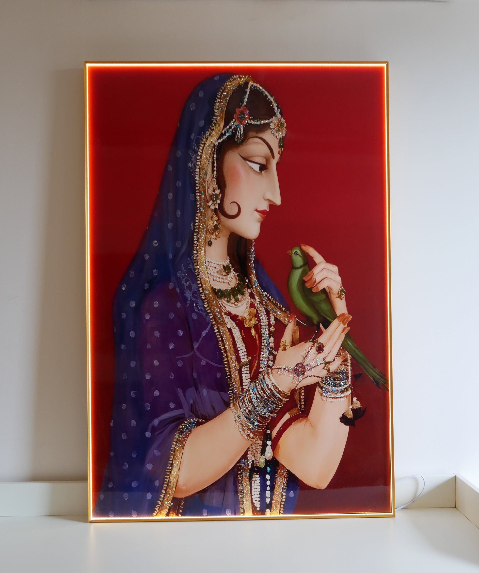 Rajasthani famous Bani thani Royal queen with Crystals and LED|4x2.5 Feet +LED