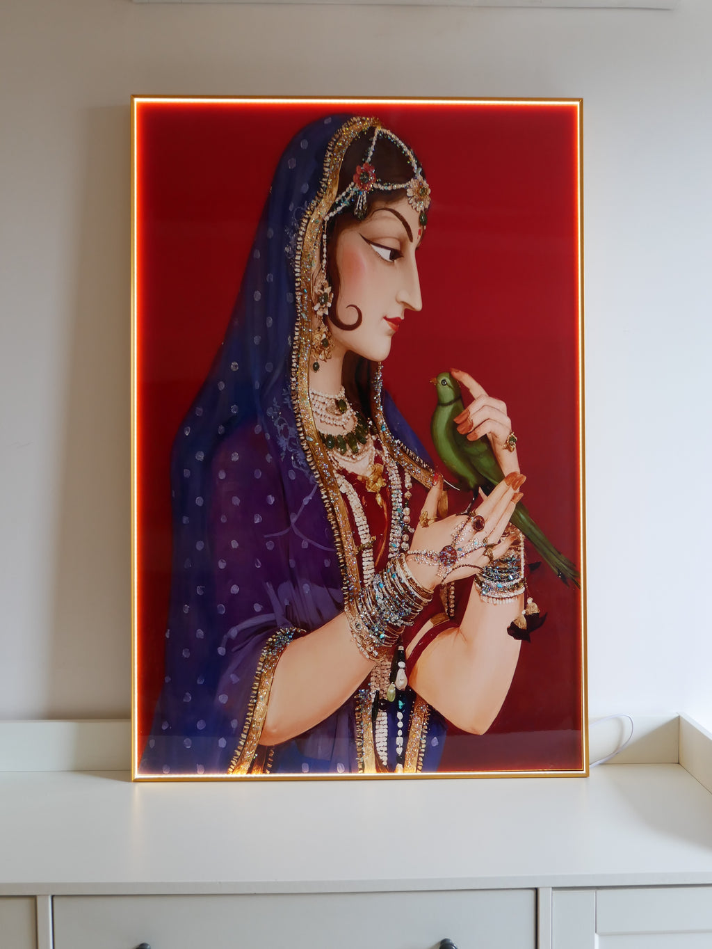 Rajasthani famous Bani thani Royal queen with Crystals and LED|4x2.5 Feet +LED