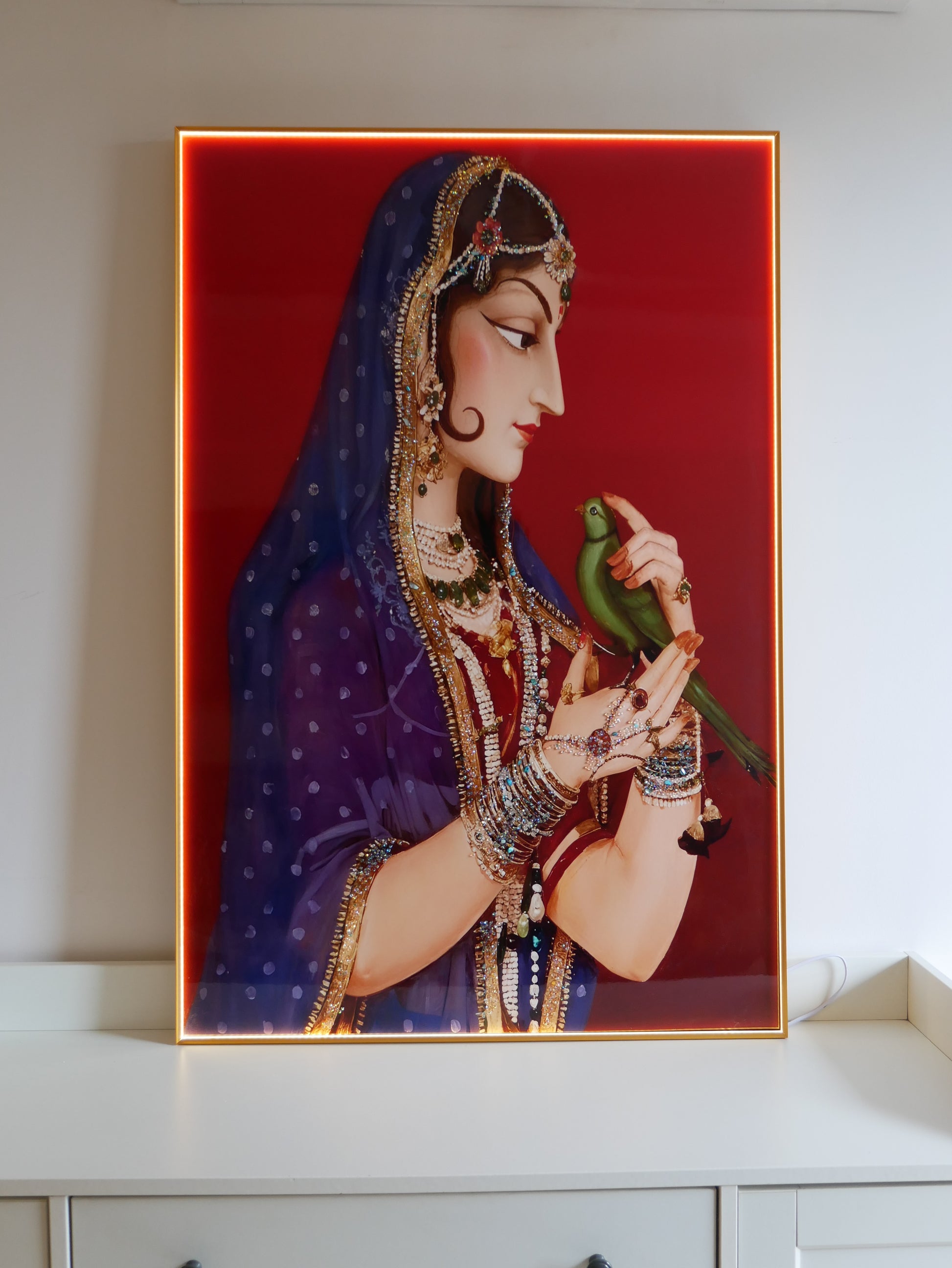 Rajasthani famous Bani thani Royal queen with Crystals and LED|4x2.5 Feet +LED
