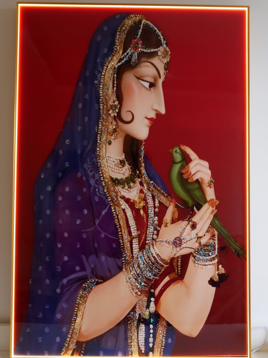 Rajasthani famous Bani thani Royal queen with Crystals and LED|4x2.5 Feet +LED