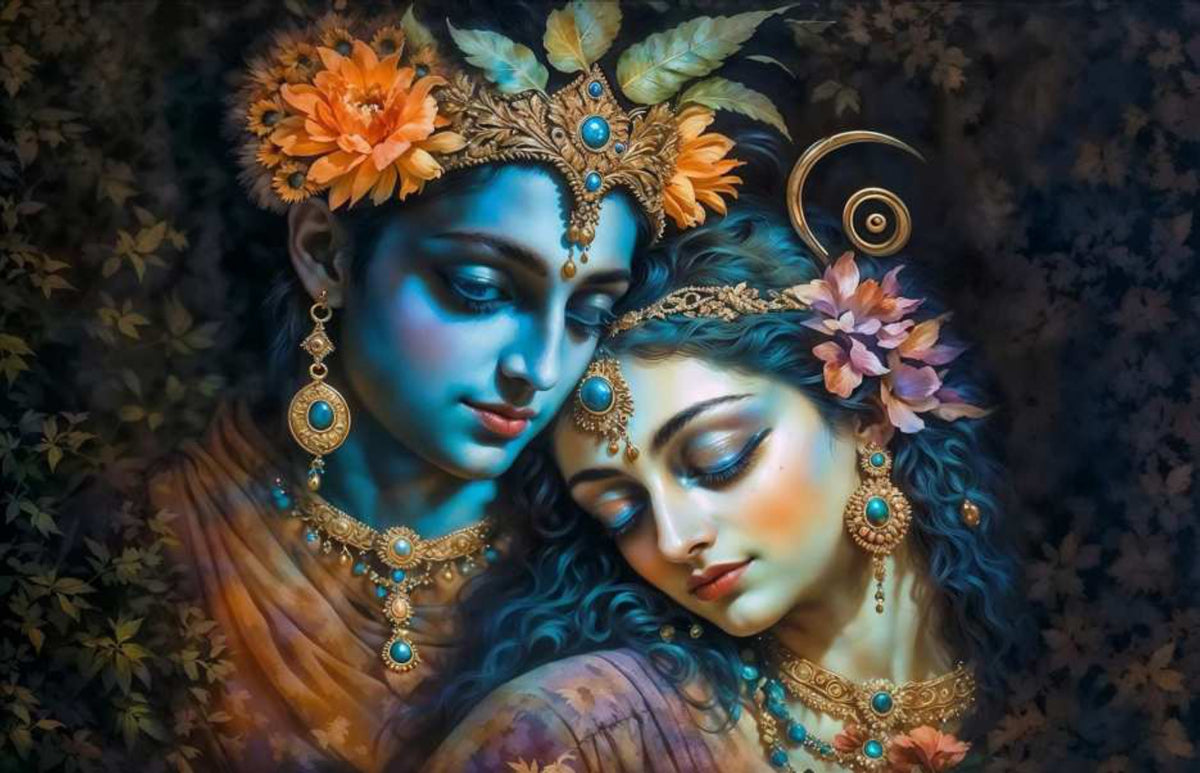 Stunning Radha-Krishna Crystal painting with LED