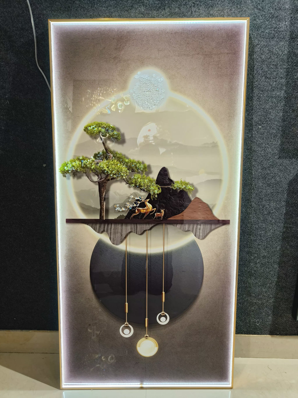 Beautiful crystal wall art with LED light| Wall Painting  |24*48 Inch