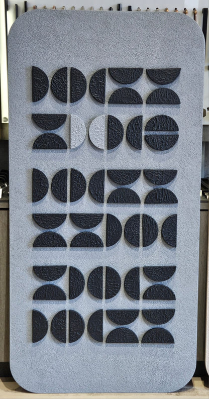 Stunning texture handmade wall art frame grey-beige color in large size (28x46)"customizable