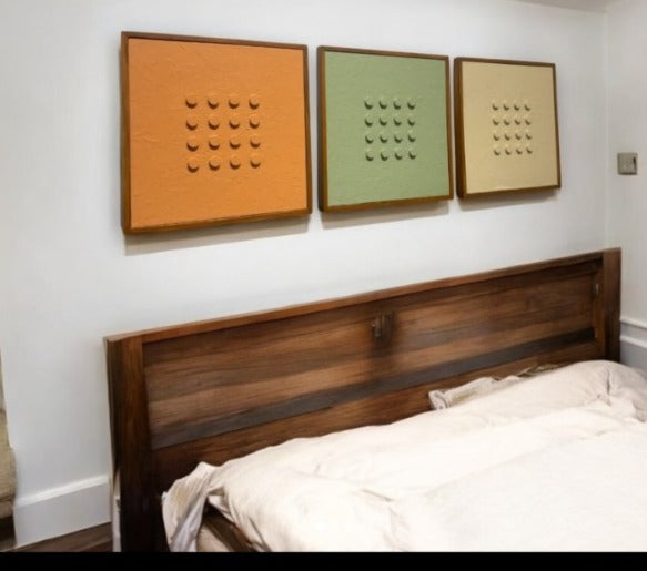 Attractive stunning texture handmade wooden wall art farme set of 3 (18x18") |customizable