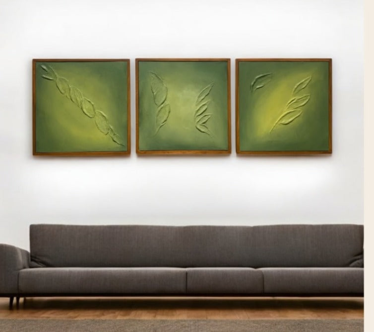 Luxury Textured Handmade Wooden Farm Set of 3,(18x18)"| customizable
