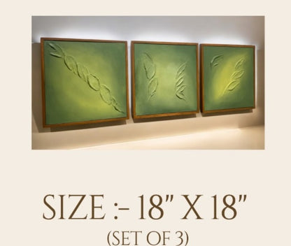 Luxury Textured Handmade Wooden Farm Set of 3,(18x18)"| customizable