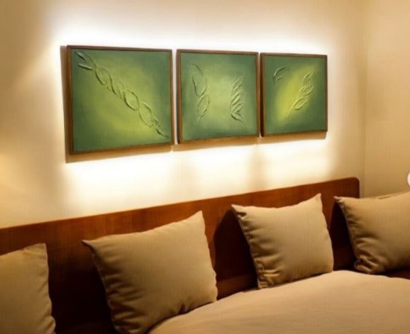 Luxury Textured Handmade Wooden Frame Set of 3,(18x18)"| customizable