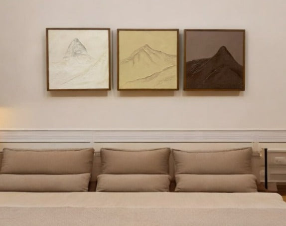 Mountain Texture Handmade wall art  set of 3 (18x18 Inches) | customizable