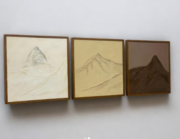 Mountain Texture Handmade wall art  set of 3 (18x18 Inches) | customizable
