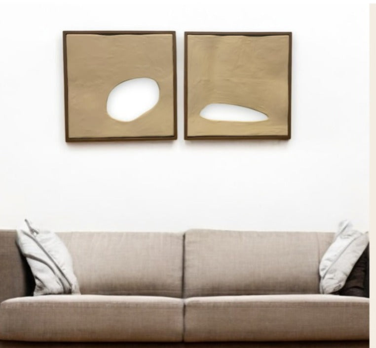 Abstract Modern Handmade Wall Art Wooden Wall Frame Set of-2(20x20)"Customizable