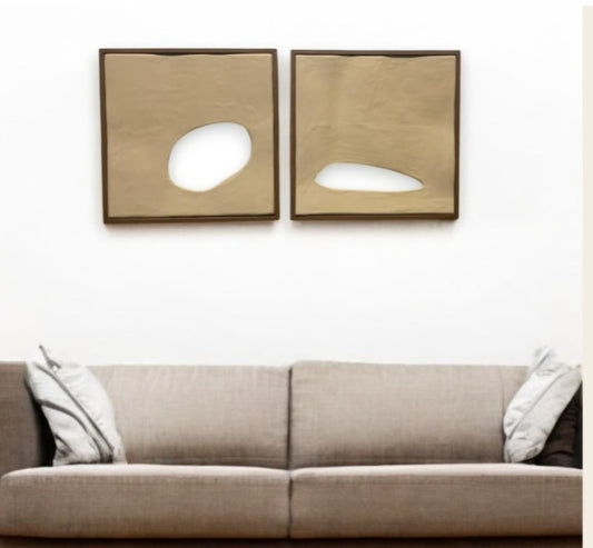 Abstract Modern Handmade Wall Art Wooden Wall Frame Set of-2(20x20)"Customizable