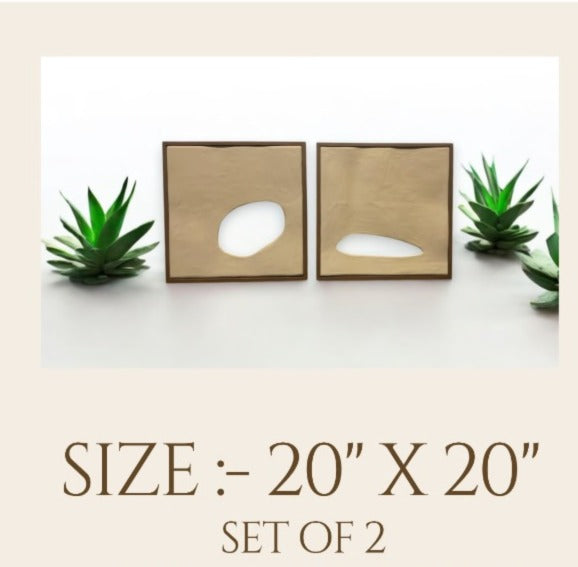 Abstract Modern Handmade Wall Art Wooden Wall Frame Set of-2(20x20)"Customizable