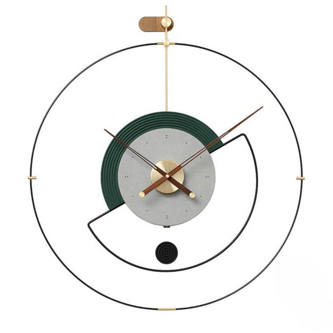 Premium Round Wall Clock,Green (32x34)"inch| Silent quartz| Customizable