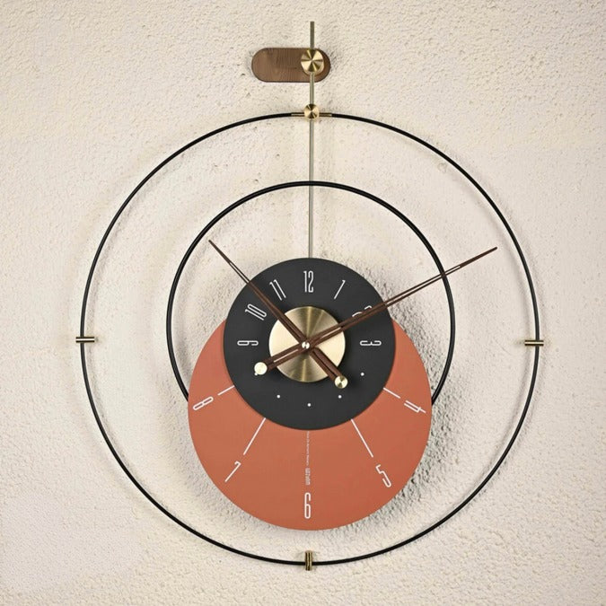 Euro Classic Wall Clock-orange (32X34)"INCH| Silent quartz| Customizable