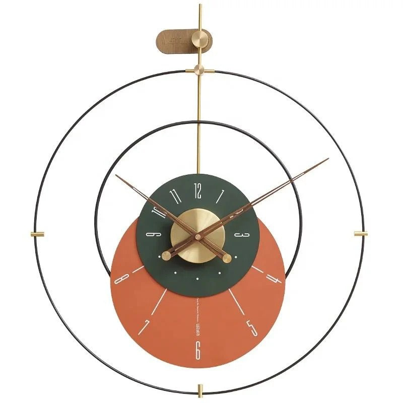 Euro Classic Wall Clock-orange (32X34)"INCH| Silent quartz| Customizable
