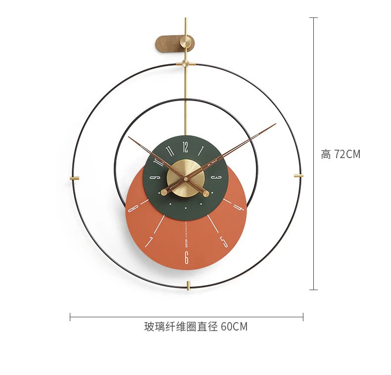 Euro Classic Wall Clock-orange (32X34)"INCH| Silent quartz| Customizable