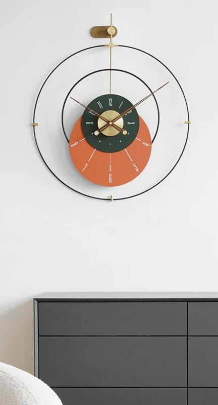 Euro Classic Wall Clock-orange (32X34)"INCH| Silent quartz| Customizable
