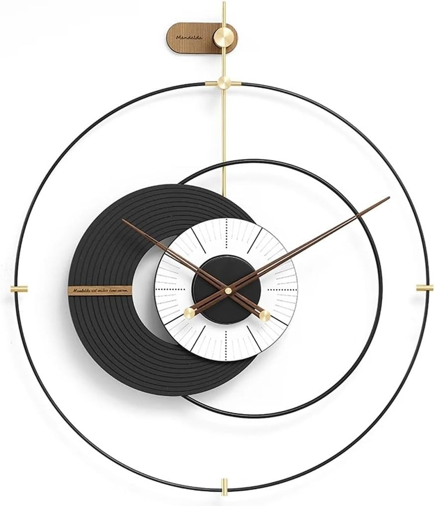 Black in Whight Wooden Wall Clock(32x34"inch)| Silent quartz| Customizable