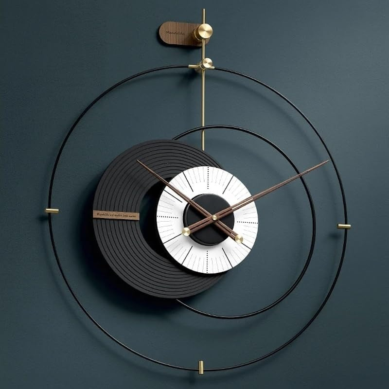 Black in Whight Wooden Wall Clock(32x34"inch)| Silent quartz| Customizable