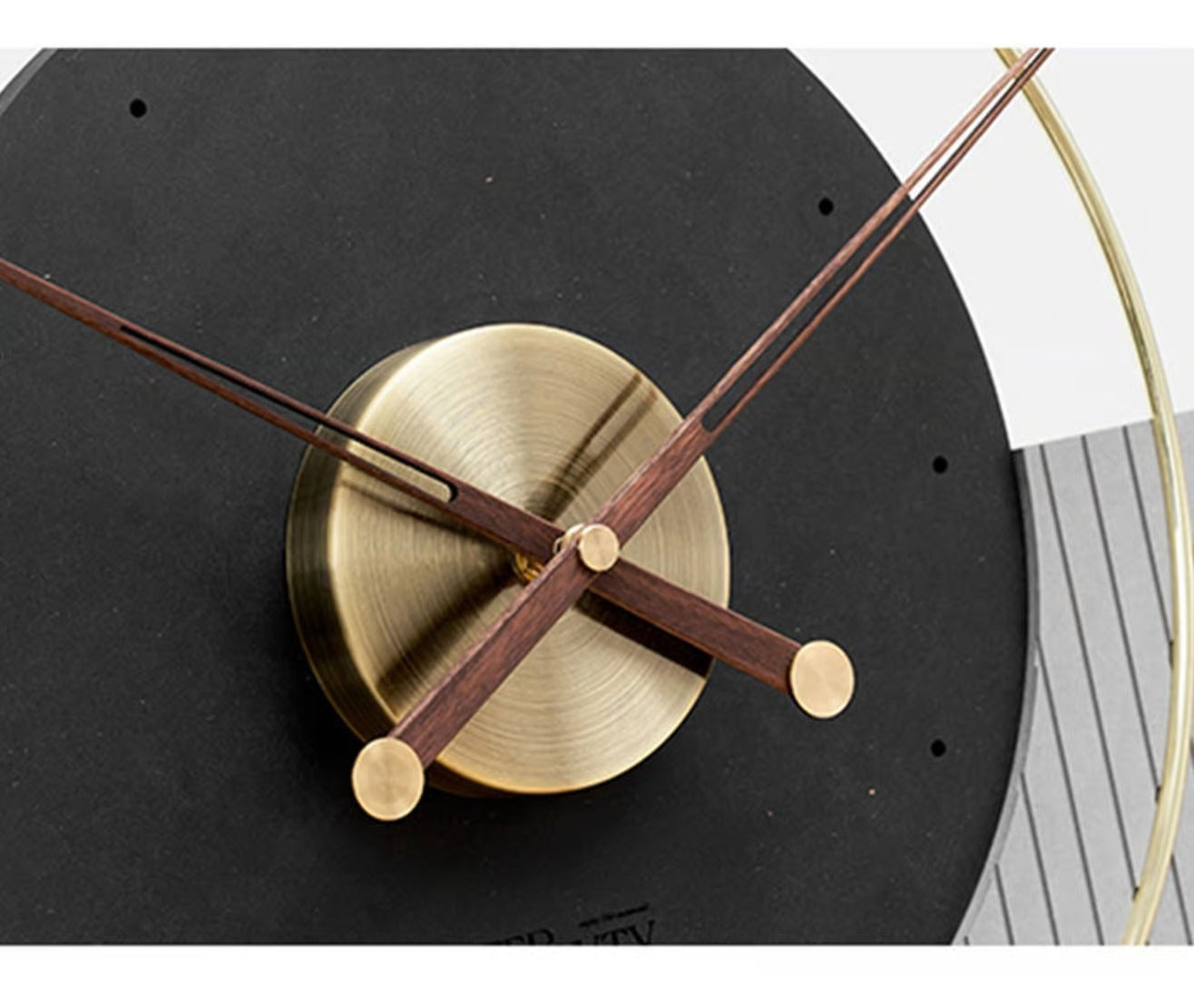 Black Grey & Gold Modern Circular  Luxe Wall Clock Style (32x34)"inch| Silent quartz| Customizable