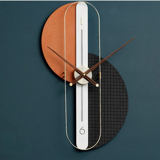 LUXE Wall Clock Orange & Black (19x32)"inch| Silent Quartz