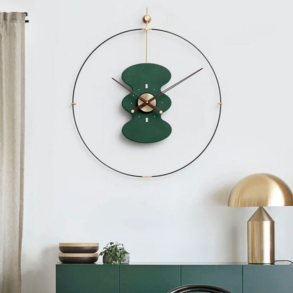 HaloGreen Sculptural Wall Clock (32x34")inch | Silent quartz| Customizable