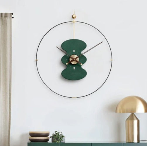 HaloGreen Sculptural Wall Clock (32x34")inch | Silent quartz| Customizable