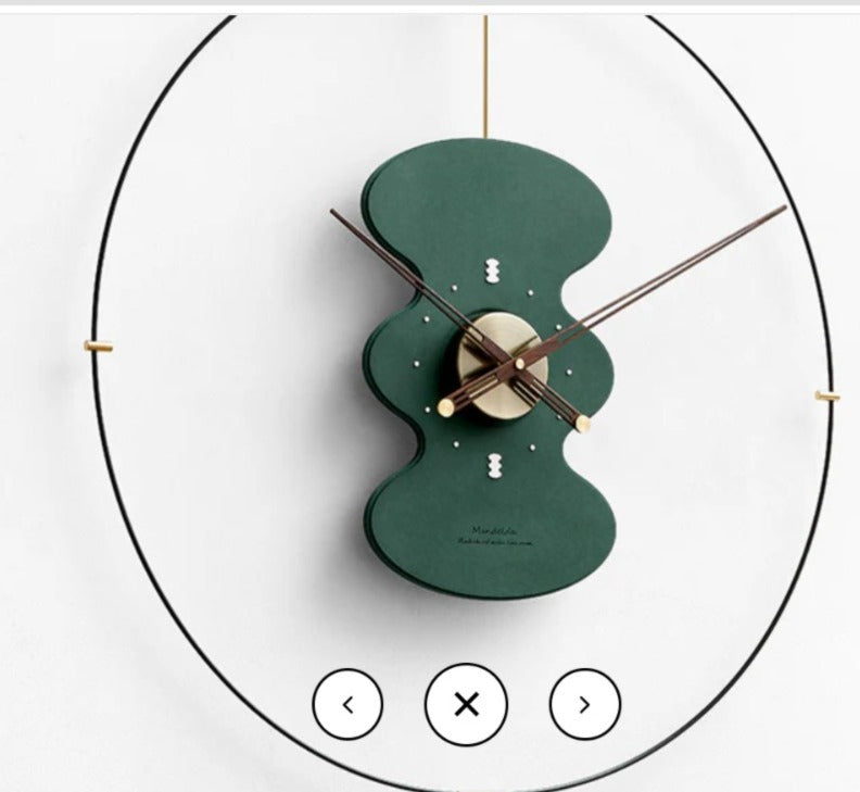 HaloGreen Sculptural Wall Clock (32x34")inch | Silent quartz| Customizable