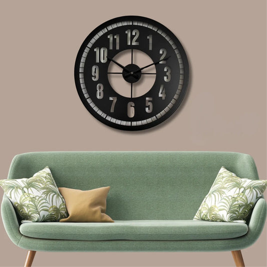 Iron Edge Classic Clock (18",20",24") INCH | Silent quartz| Customizable