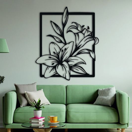 Bloom Frame – Floral Metal Wall Art 24x27"inch | Customizable