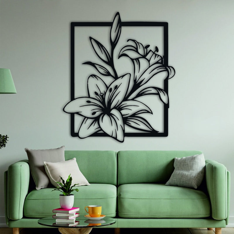 Bloom Frame – Floral Metal Wall Art 24x27"inch | Customizable