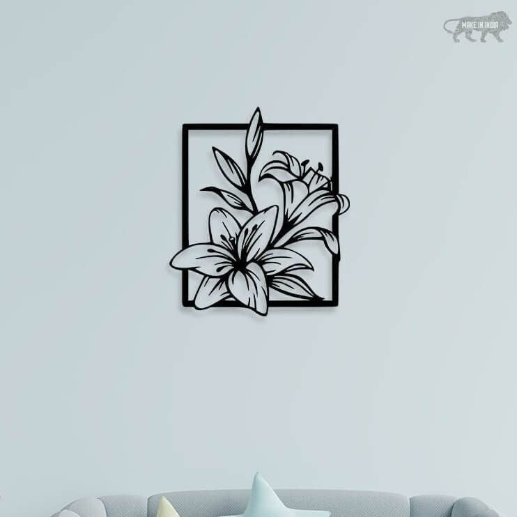 Bloom Frame – Floral Metal Wall Art 24x27"inch | Customizable